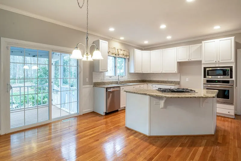Spotless modern kitchen after professional cleaning